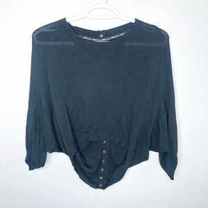 ONLY Black Crop with Gold Buttons Up Back